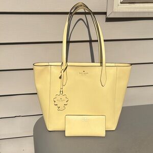 Kate Spade Dana Tote And Staci Large Slim Bifold Wallet  yellow